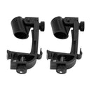 Pack of 2 Plastic Drum Microphone Clamp Holder Mic Clip-on Black Percussion