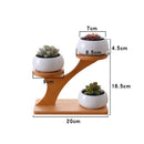 White Ceramic Succulent Flower Pot And Tray Bracket Combination Simple Crea H9D5