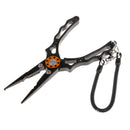 Multipurpose Fishing Pliers with Lanyard Hook Remover Split Ring Tool Black
