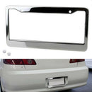 1PCS Chrome Stainless Steel Metal License Plate Frame Tag Cover With Screw Ca 3C