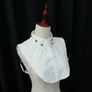 Removable Embellished Faux Collar Bib False Collar Lace Cotton Half Shirts