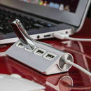 for iMac MacBooks PC 4 Ports Aluminum USB2.0 Hub Super HIgh Speed Adapter Cable