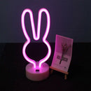 Decorative Rabbit Neon Sign Light LED Cute Animal Neon Marquee Light Art Wa