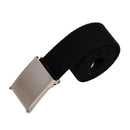 Unisex Plain Webbing Canvas Metal Buckle Belt Black S1H4