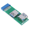1Pc Internal Mainboard 2 Ports USB 3.0 Female to 20 Pin Female Header Adap Jc Kw