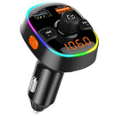 Bluetooth FM Transmitter for Car, Upgraded V5.0 and 7 Color LED Backlit Car