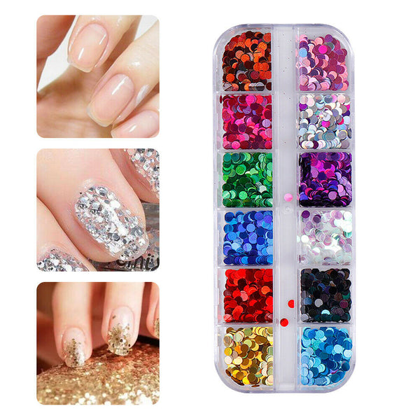 1 Box Mixed Color Nail Glitter Sequins Manicure Nail Art Decor (004339)