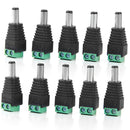 10x DC Power Male Cable Adaptor Plug Wire Connector for CCTV Camera