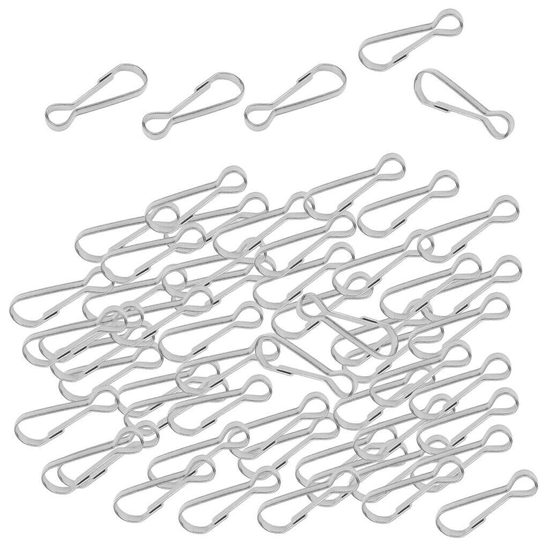 100pcs Stainless Steel Carabiners Spring Snap Clasp Outdoor Hardware 40mm