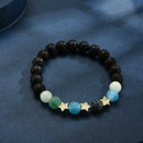 Natural Volcanic Stone Bracelet Luminous Beads Stars Bangle Women Jewelry