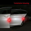 4pcs Safety Reflective Tape Warning Car Door Stickers Accessory Carbon Fiber