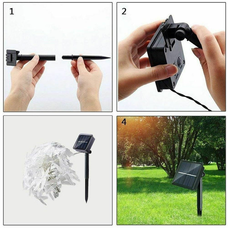 Solar String Lights Outdoor,20 LED Solar Powered Butterfly Dragonfly String Q2X7