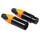 5 Pairs 3 Pin XLR Connector Male And Female Microphone Mic Cable Adapter, Orange