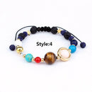 Universe Planets Bead Bracelet Natural Stone Bangle Women Jewelry (Style 4) A