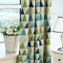Triangle Pattern Room Window Curtain Drape Screen Sheer Voile Valance Green