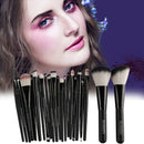 20Pcs Eyeshadow Makeup Brushes + 2Pcs Big Powder Blush Foundation Black