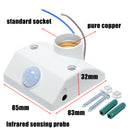 E27 220V Infrared Motion Sensor Lamp Automatic Light Holder Body Sensor Switch