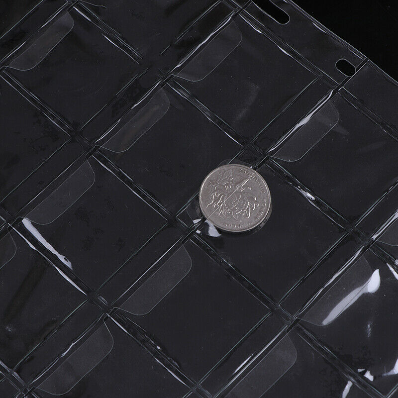 1 Sheet 30 Pockets Plastic Coin Holders Storage Collection Money Album CaseBX