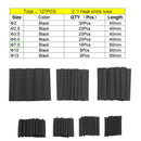 127Pcs Heat Shrink Tubing 7Size 2:1 Heatshrink Tube Sleeving Wrap Wire Kit Black