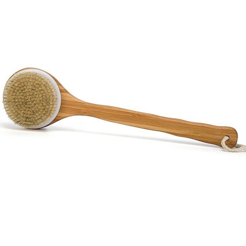 Best Bath Dry Body Brush -Natural Boar Bristles Shower Back Scrubber With L F6O6
