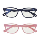 2pcs Plastic Kids Eyeglass Anti-Blue Light Soft Frame Computer Glasses