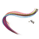 Set 10 Colors Grizzly Synthetic Feather Hair Extensions + Beads E8C8