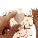 Unfinished Wooden Heart Blank Wood Cutout Heart Slices Discs DIY Crafts - Bag of
