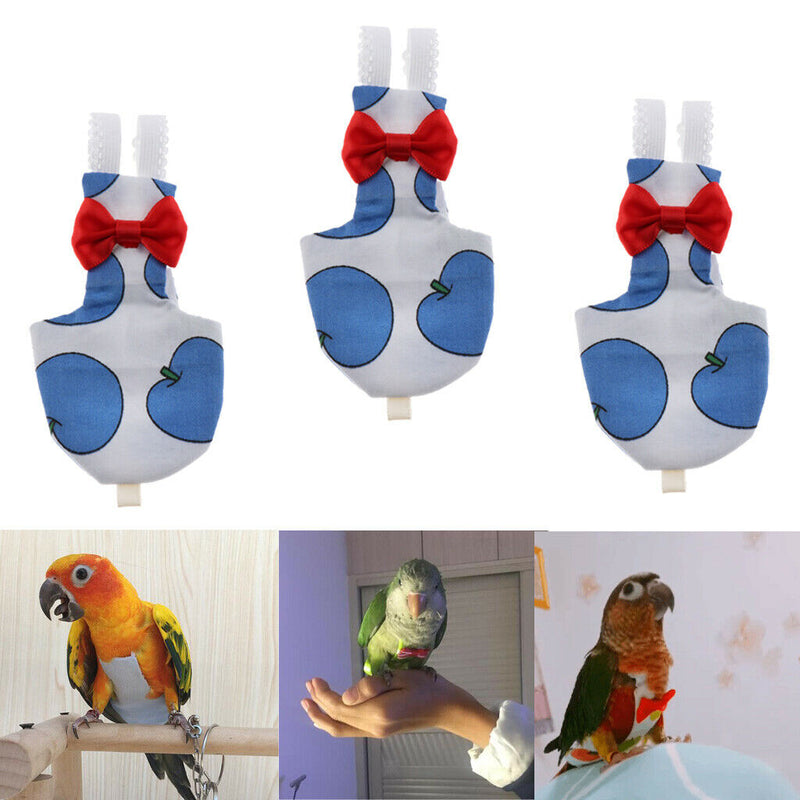 3 x Cloth Breathable Cockatiel Parrot Bird Diaper Nappy Flight Suit - Pet Bird