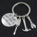 Fashion Men's Work Tool Hammer Wrench Ruler Charms Father's-Keyring Keyf XMK