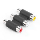 3RCA Female to Female Coupler AV Video Audio Adapter Cable Connector hv2n