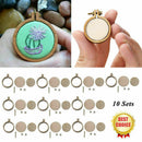 Lots 10 Mini Embroidery Hoop Ring DIY Wooden Cross Stitch Frame Hand Crafts Set