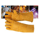 Leather Welding Gloves Welding Work Gloves for Tig Mig Grilling Chimney 14inch