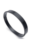Jewelry men's and ladies' bracelet, stainless steel bangle, black O9Q6