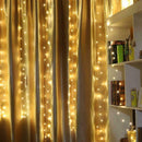 3x3m 300LED Curtain Lamp Copper Wire Fairy String Light Decor (Warm White)