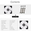 DF-12025-ARGB Dual Ball Bearing Fan Addressable RGB LED Cooling Fan for PC Case