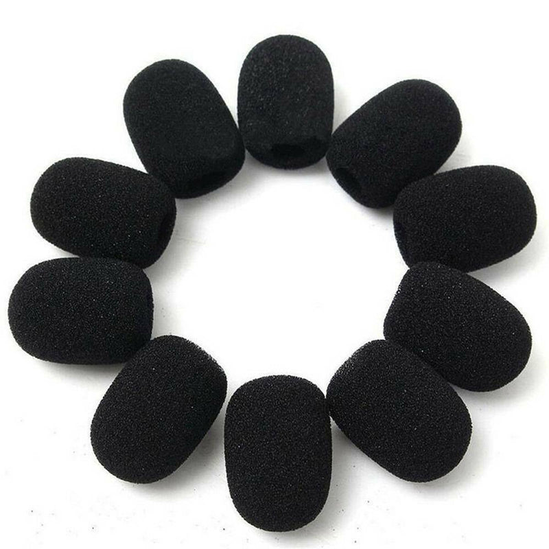 10PCS/Set Microphone Headset Grill Windscreen Sponge Foam Black Mic Cover Cap