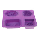 4 Shapes Silicone Fondant Mould Cake Decor Baking Chocolate Soap Icing Molds
