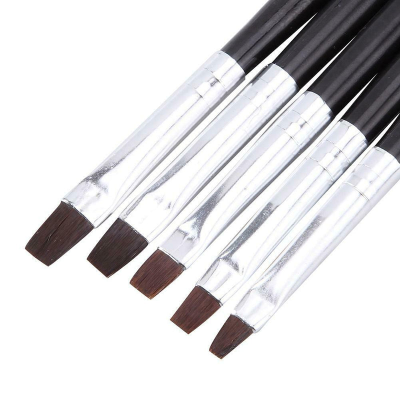 5pcs/Set Nail Art Brushes Wood Hnadle DIY UV Gel Painting Drawing Liner Pen