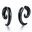 Punk Stud Earrings Rock Men Black Earrings Women PVC Anti Allergy Earrings BX