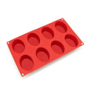 8-Cavity Oval Silicone Mold for Soap, Cake, Bread, Cupcake, Cheesecake, Cor Y5S9