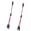 2Pieces Solar Battery Gender Adapter Cables 18AWG 2 Way DC SAE Plug Extension Y