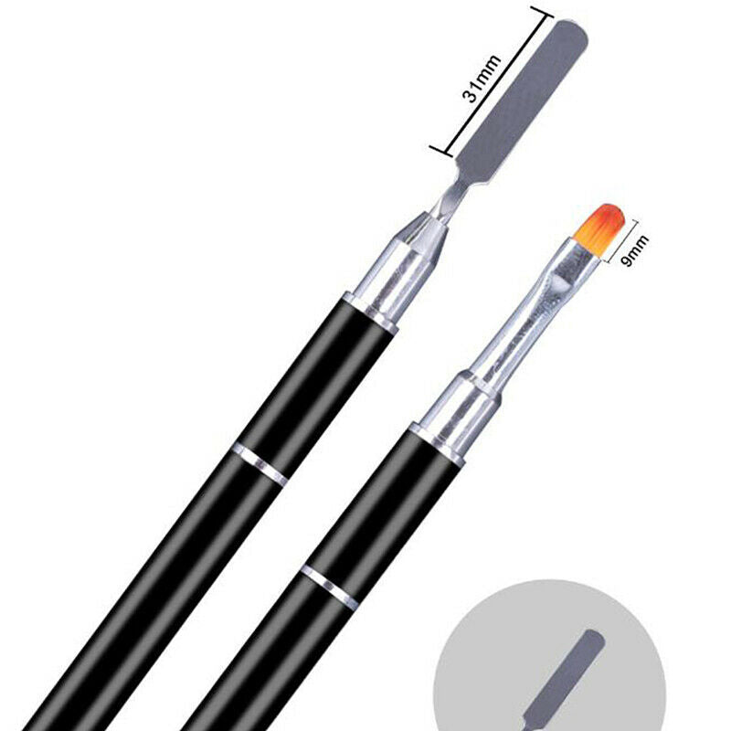 2-In-1 Double-Ended Picker Stainless Steel Nail Tool Flower Brush Dual-Use P Bj