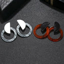 Big Statement Earrings For Women Stitching Geometric Earrings Gray