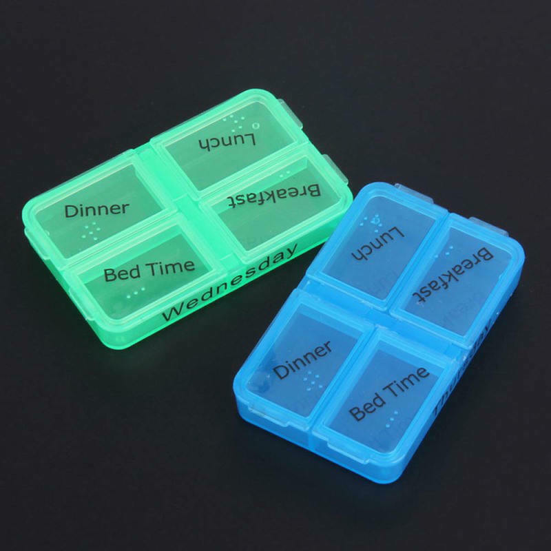 7 Day Multi Case Medicine Weekly Storage Pill Tablet Sorter Box Organizer qwe