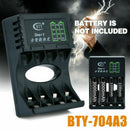 Intelligent LCD Charger 4 Slot For 18650 21700 26650 Lithium AA AAA Nimh Battery