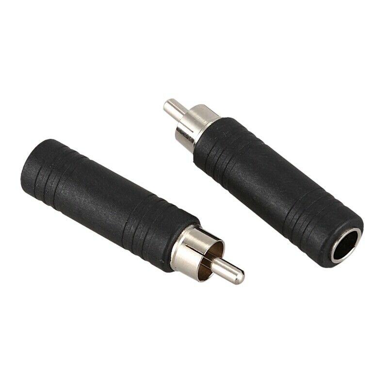 5x 6.35mm 1/4 inch Mono Female Jack to RCA Male Plug Audio Adapter Cable Co B6U3
