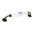 Flower Ceramic Bar Handle Kitchen Door Pull Cabinet Drawer Knob Length 150mm