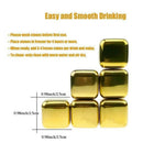 6pcs 304 Stainless Steel Whiskey Wine Stones Reuseble Cooler Ice Cubes Ball T5M9