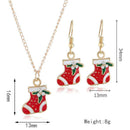 2pcs/set Christmas Socks Dangles Earrings Lovely Pendant Necklace Jewelry