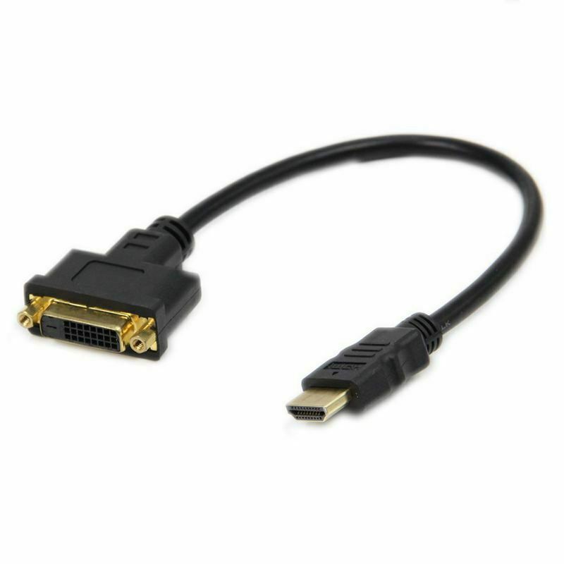 30cm HDMI Male to DVI-D 24+1 Pin Female (M/F) Video Cable Adapter Plug I9X5